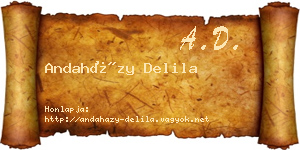 Andaházy Delila névjegykártya